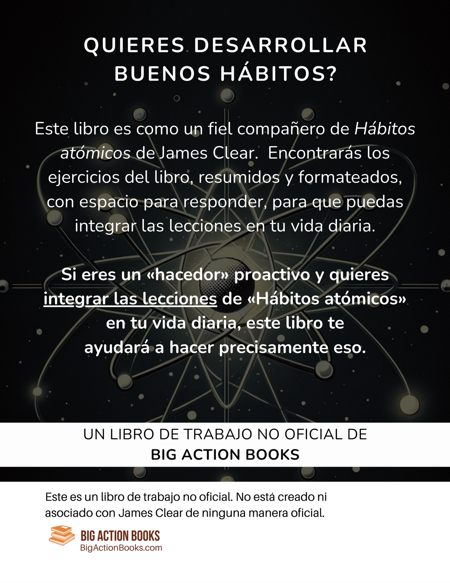 Cuaderno de trabajo para Hábitos atómicos de James Clear